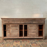 Handmade Carved Indian Furniture Shutter Doors Reclaimed Wood Sideboard
